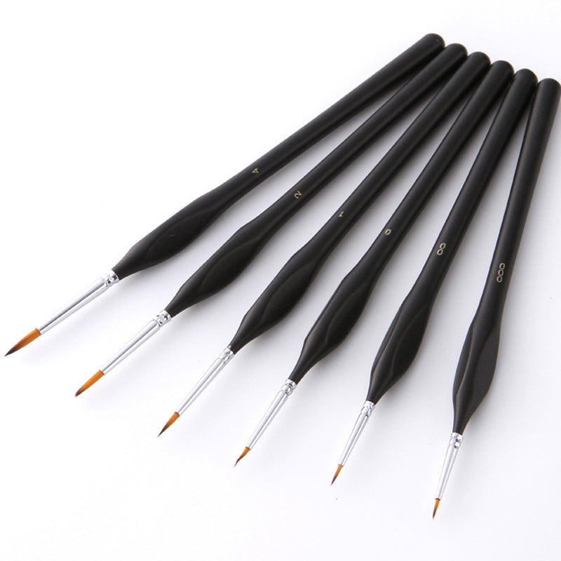 6-Piece Fine Tip Detail Premium Paint Brush Set