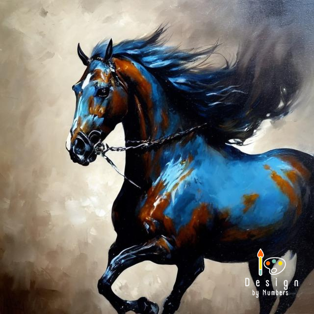 Blue Mustang- Paint By Numbers