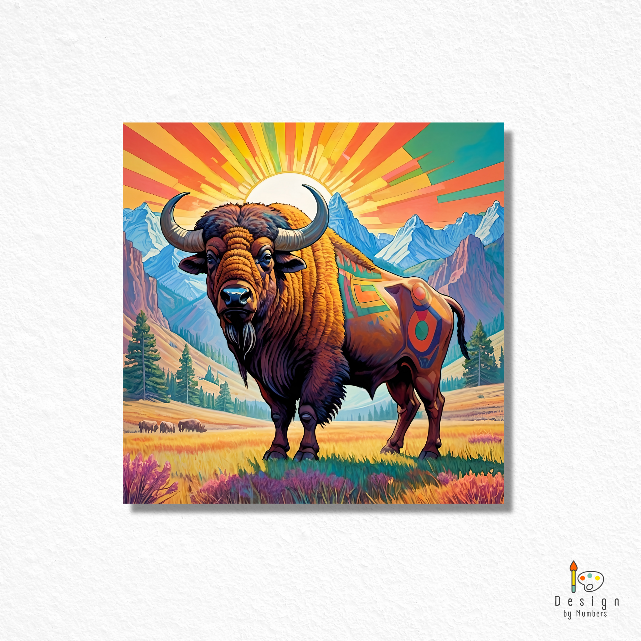 Ancestral Bison Sunrise- Paint By Numbers