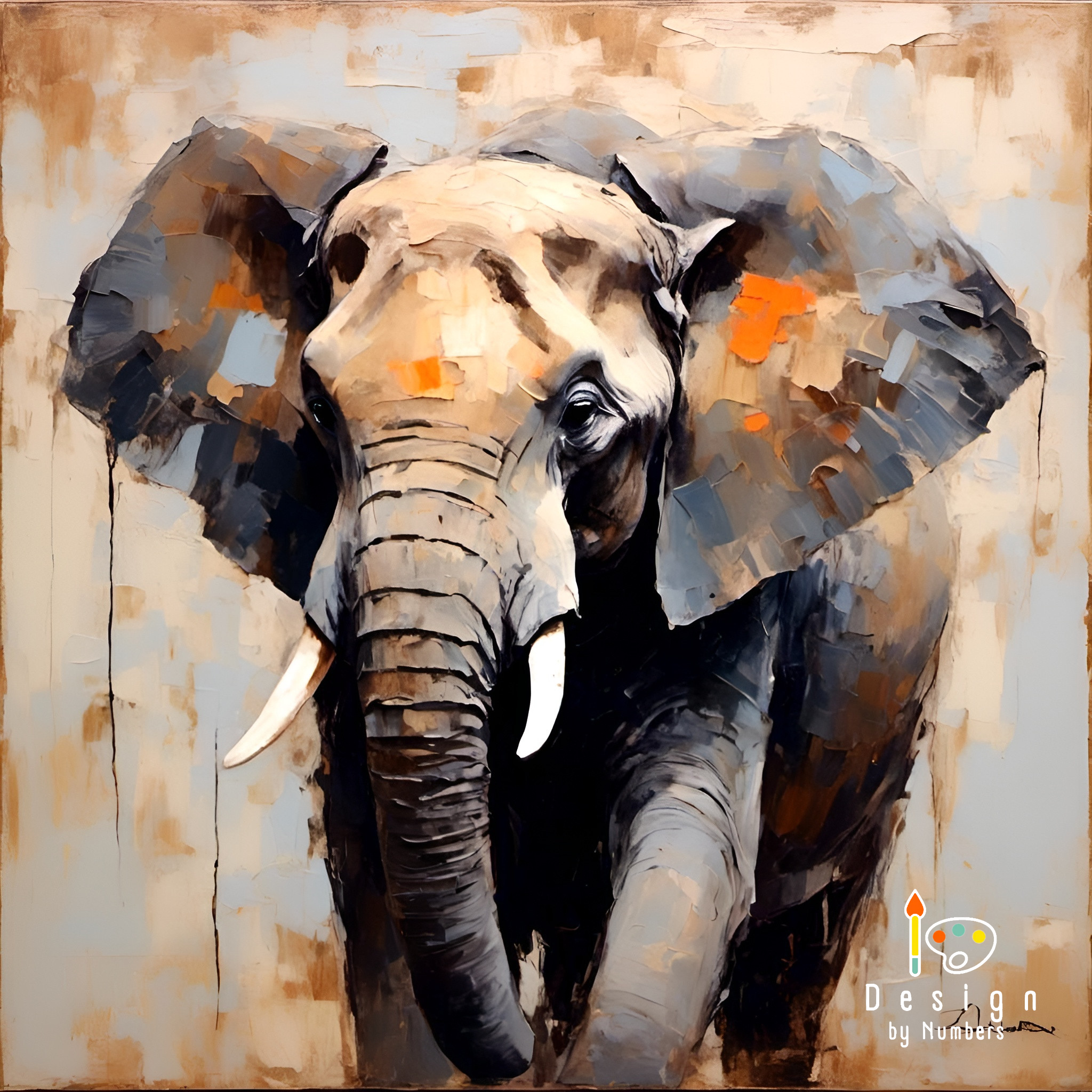 Bull Elephant- Paint by Numbers