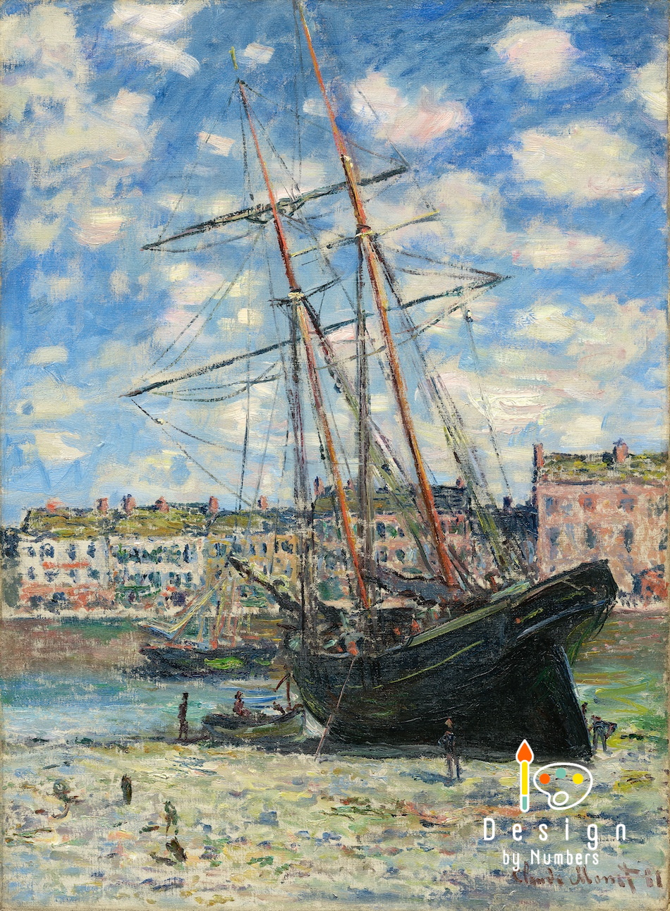 Boat at Low Tide at Fecamp- Claude Monet- Paint by Numbers