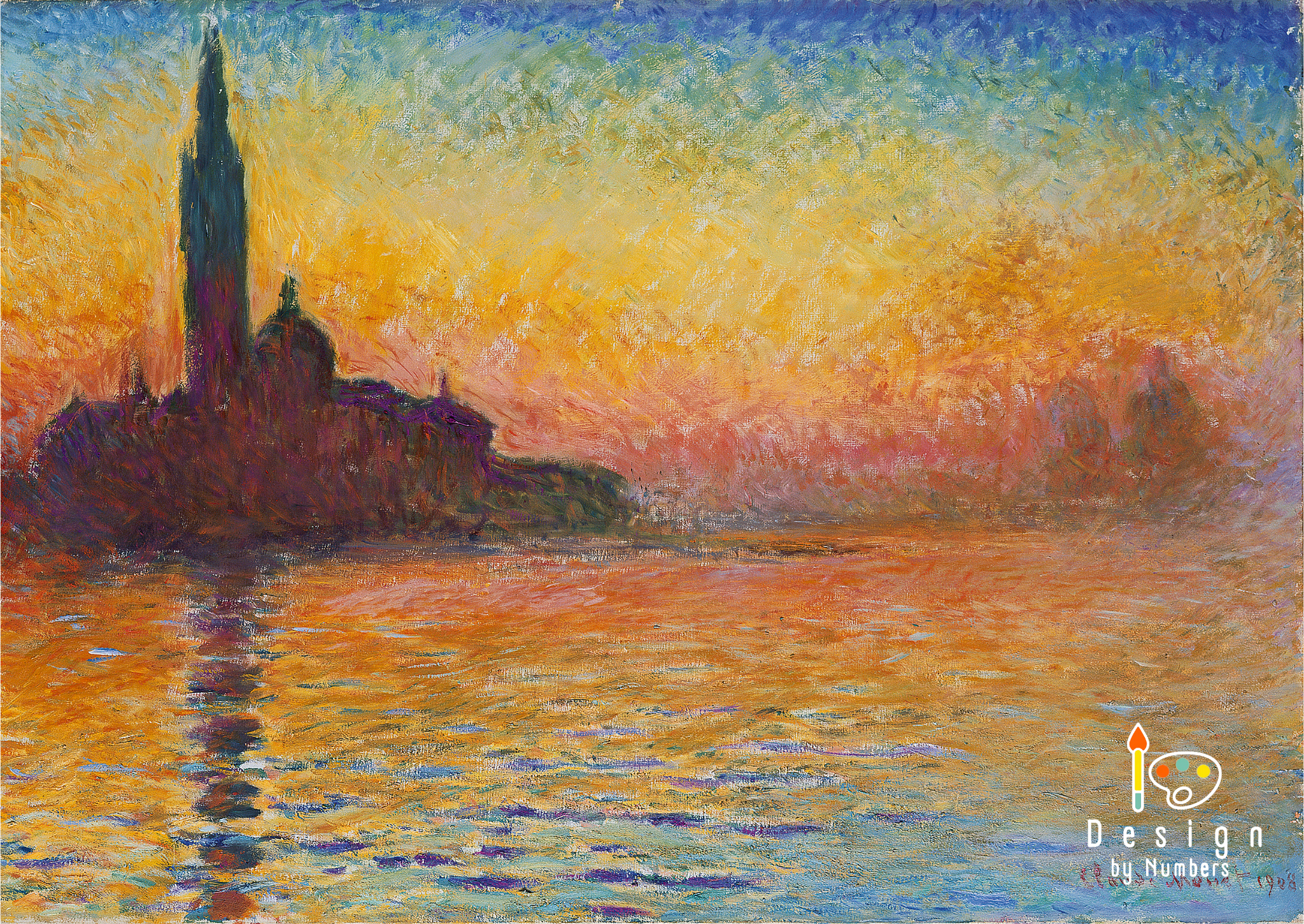 Maggiore at Dusk- Claude Monet- Paint by Numbers
