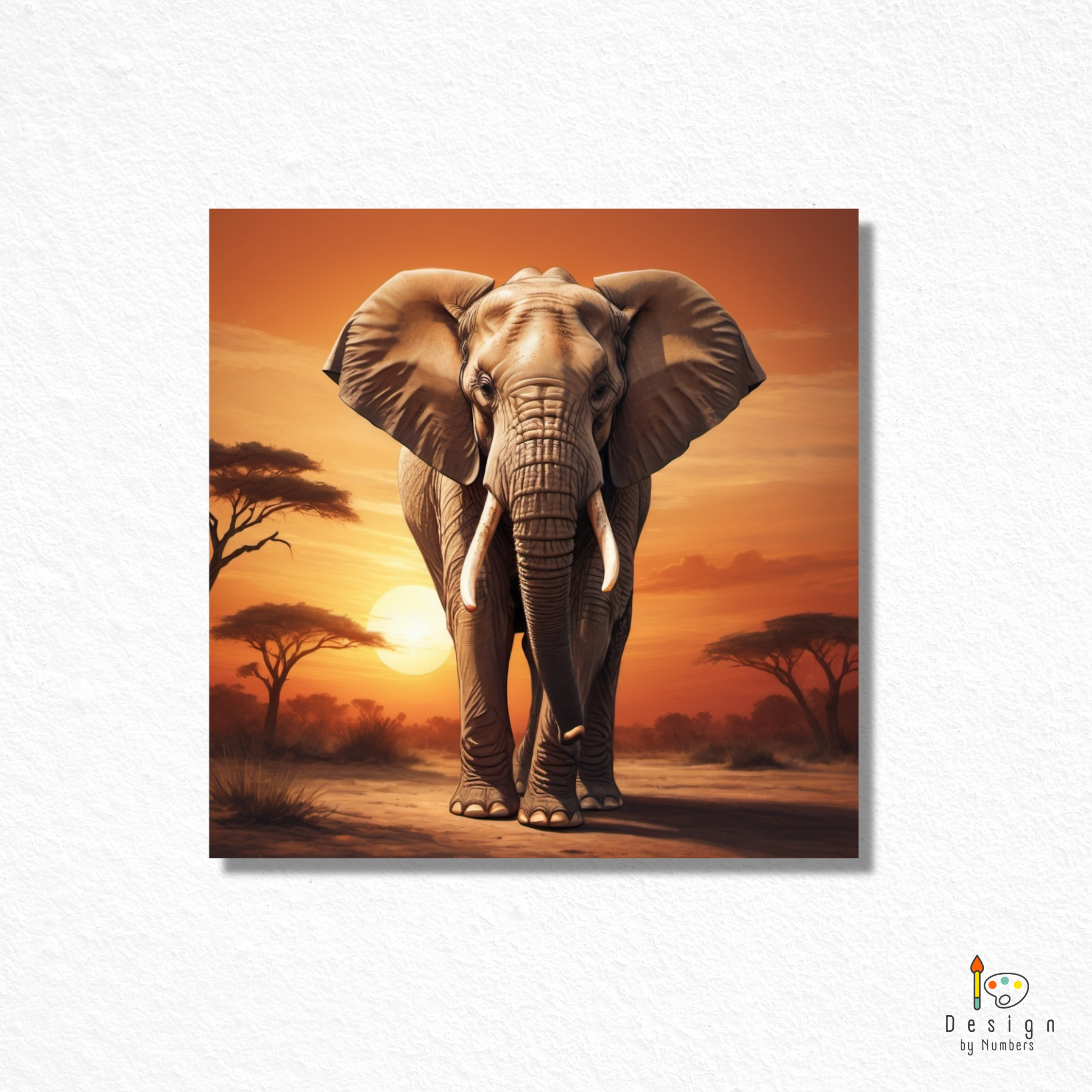 Elephant in Savannah- Paint By Numbers