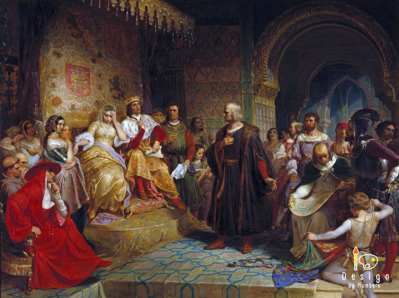 Columbus Before the Queen- Emanuel Leutze- Paint by Numbers