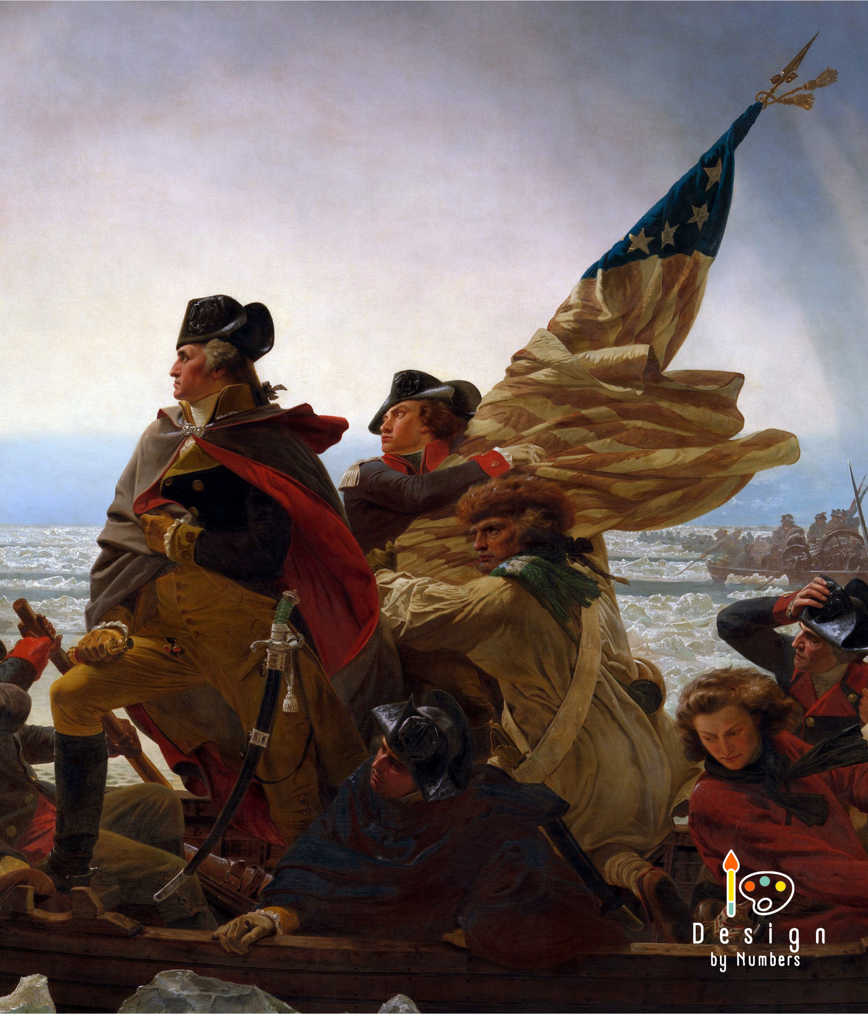 Washington Crossing the Delaware (Cropped) - Emanuel Leutze - Paint by Numbers