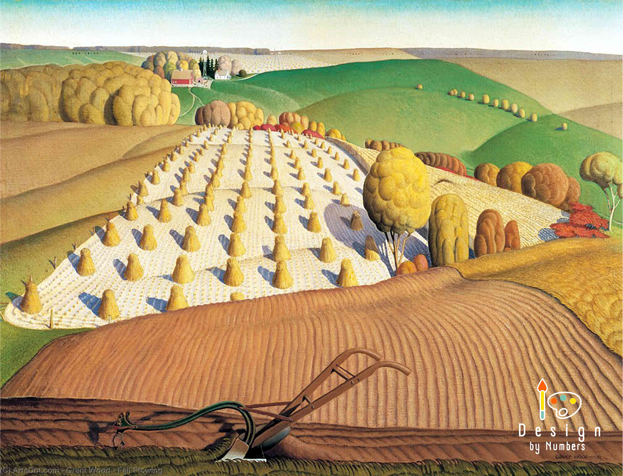 Fall Plowing - Grant Wood - Paint by Numbers