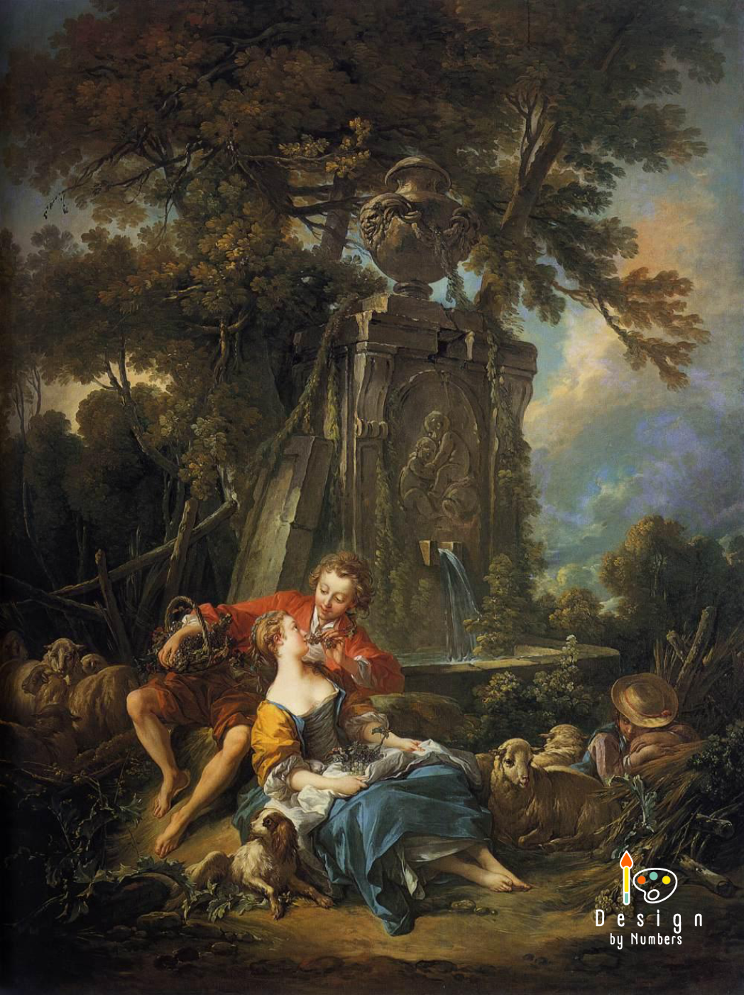 An Autumn Pastoral - François Boucher - Paint by Numbers
