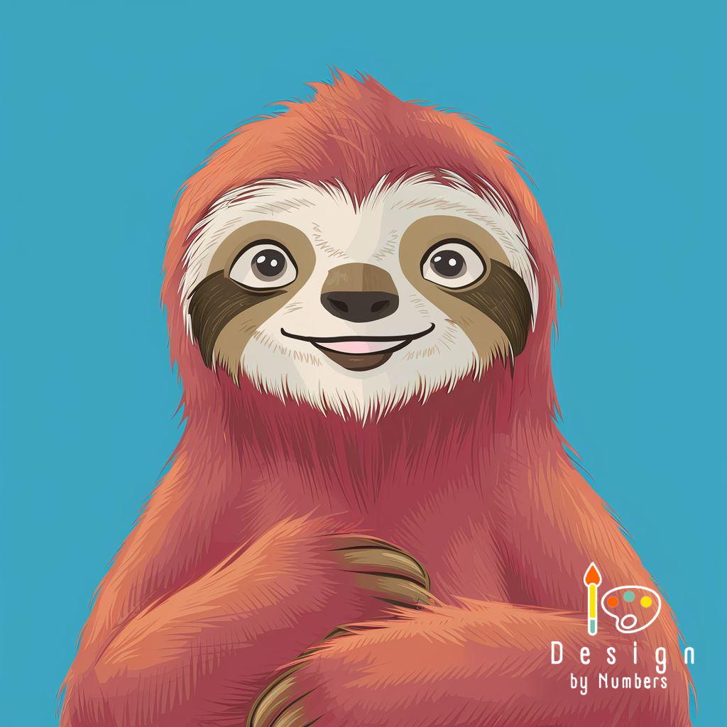 Friendly Sloth- Paint by Numbers