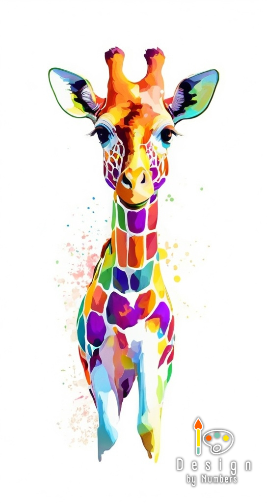 Giraffe Watercolor- Paint By Numbers