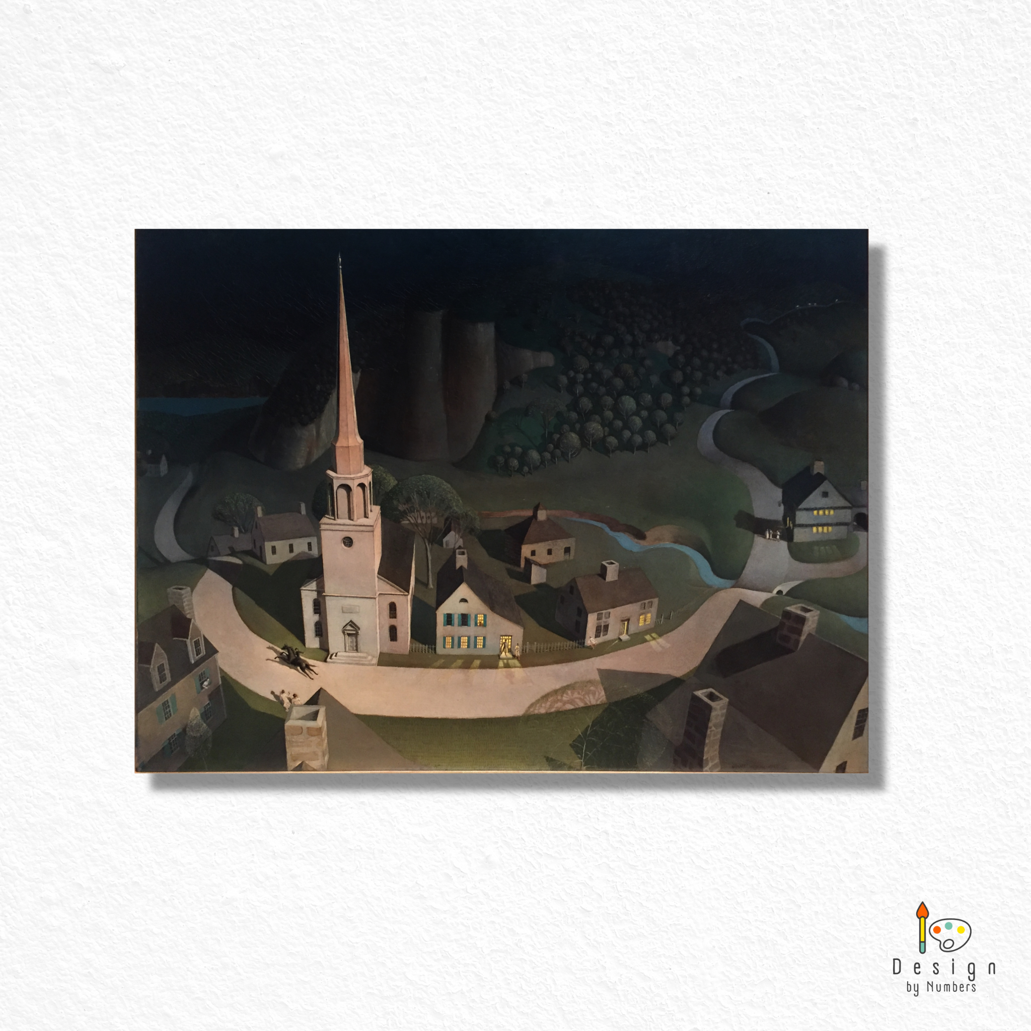 Midnight Ride of Paul Revere- Grant Wood-  Paint by Numbers