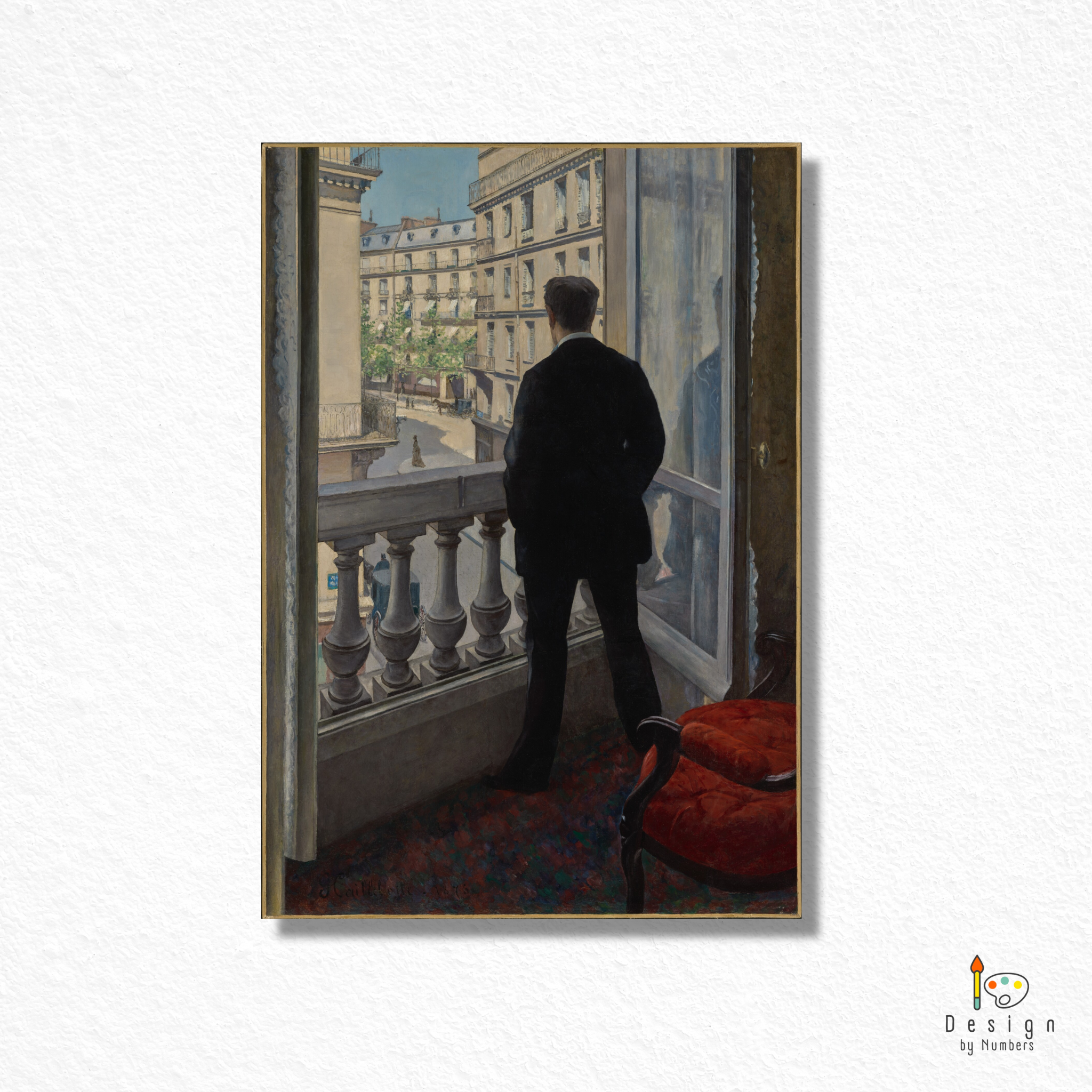 Young Man at His Window- Gustave Caillebotte- Paint by Numbers