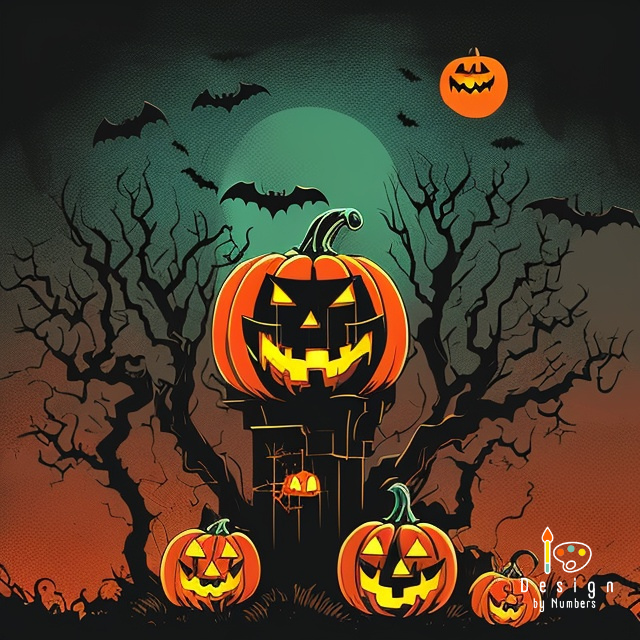 Pumpkin Invasion- Paint By Numbers