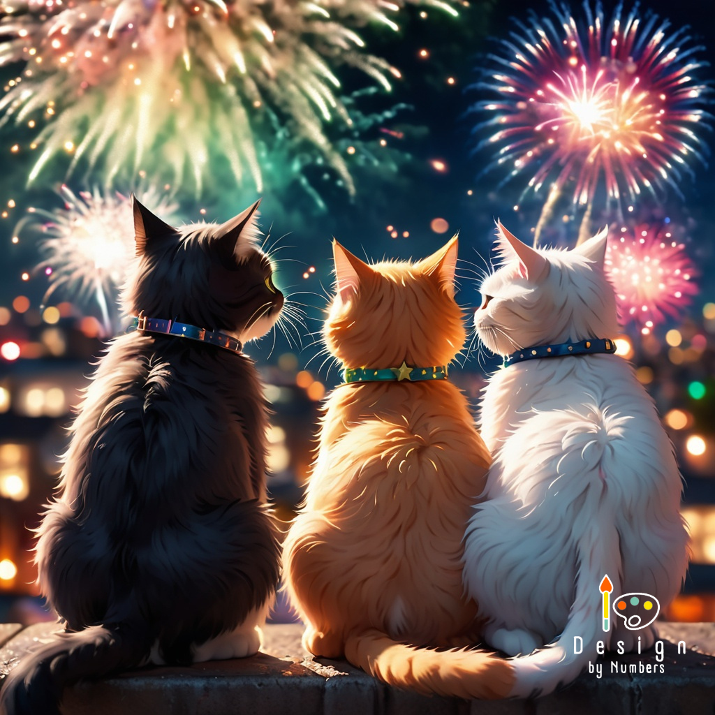 Kitty Celebration- Paint By Numbers