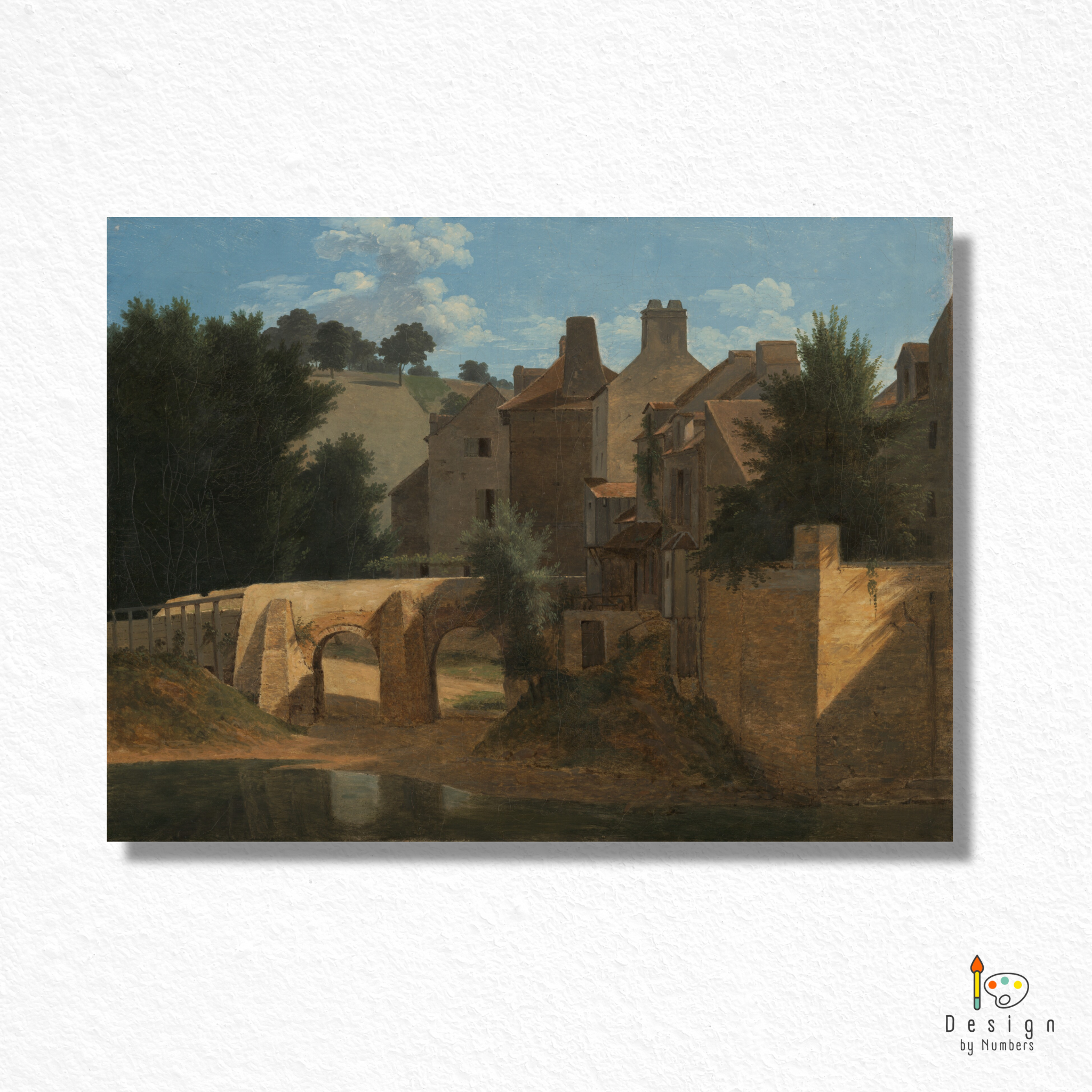 View in the Ile-de-France Landscape-Cityscape- Jean-Victor Bertin- Paint by Numbers