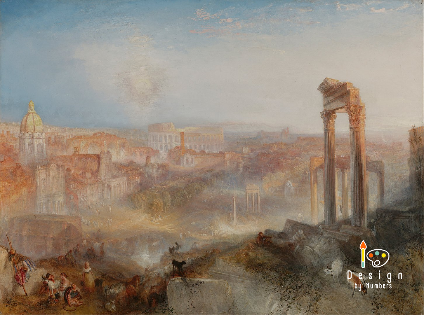 Modern Rome-Campo Vaccino- Joseph Mallord William (J.M.W) Turner- Paint by Numbers