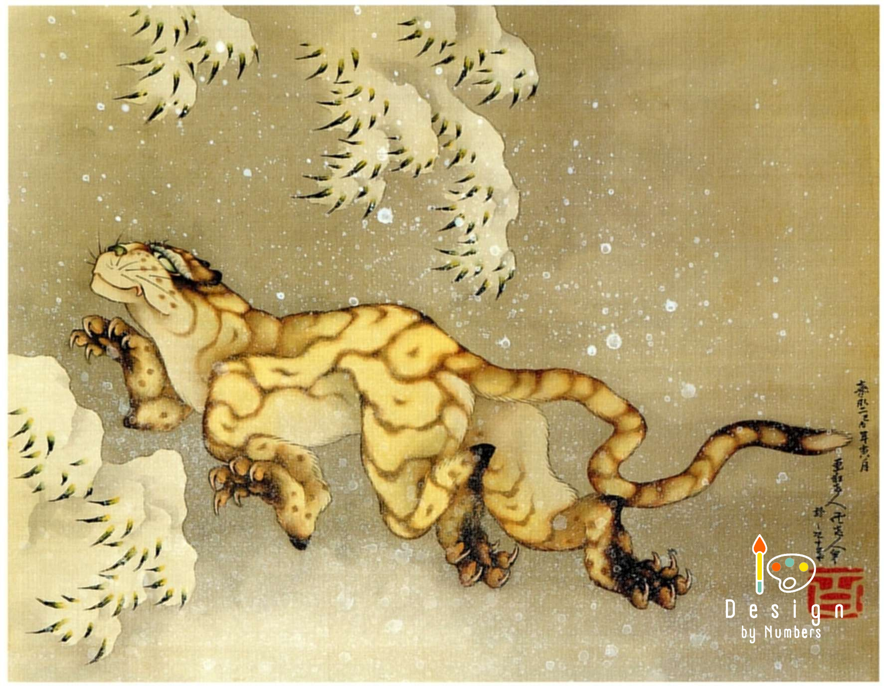 Tiger in the Snow- Katsushika Hokusai- Paint by Numbers