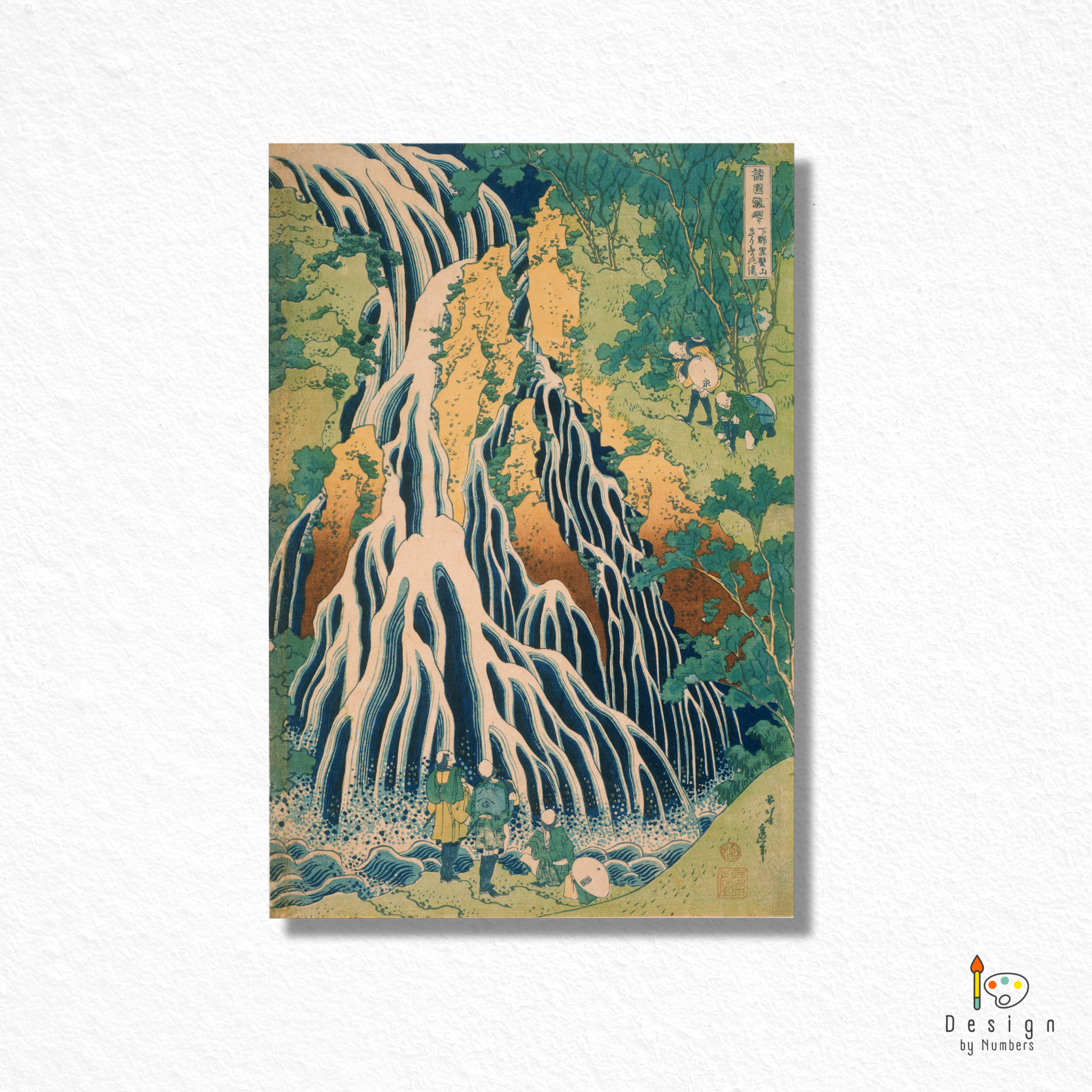 Kirifuri waterfall at Kurokami Mountain in Shimotsuke - Katsushika Hokusai - Paint by Numbers