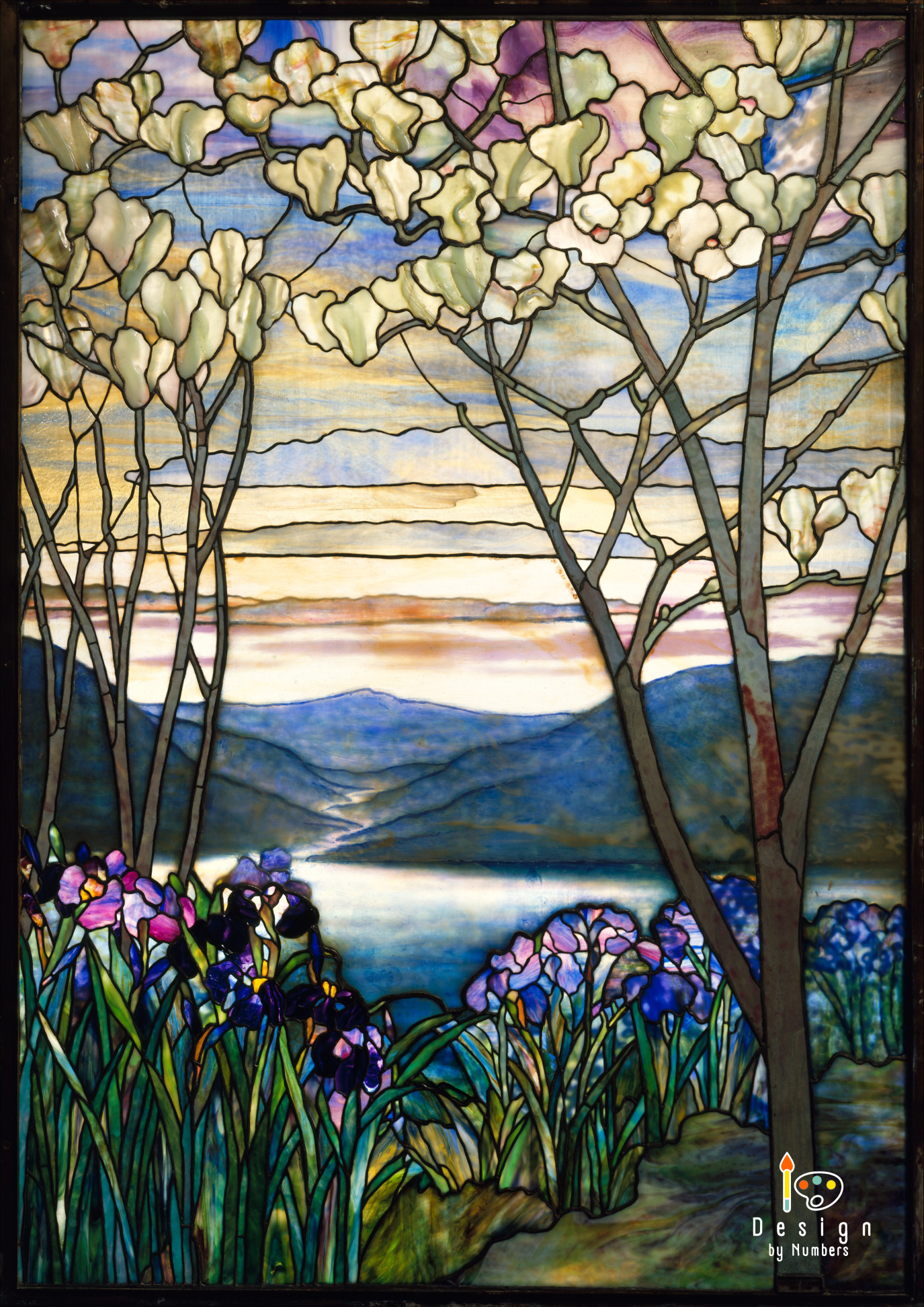 Magnolia and Irises - Louis Comfort Tiffany - Paint by Numbers