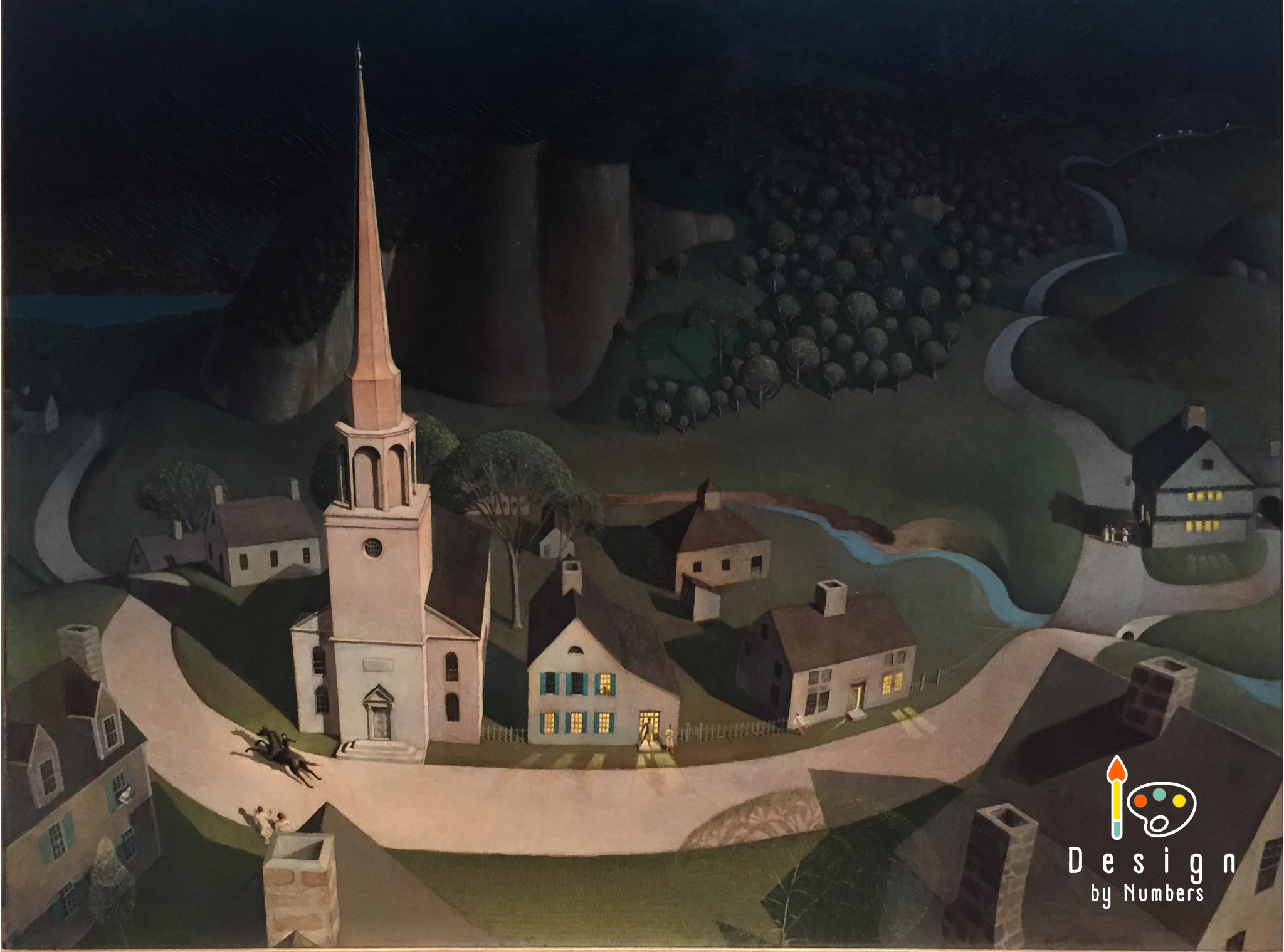 Midnight Ride of Paul Revere- Grant Wood-  Paint by Numbers