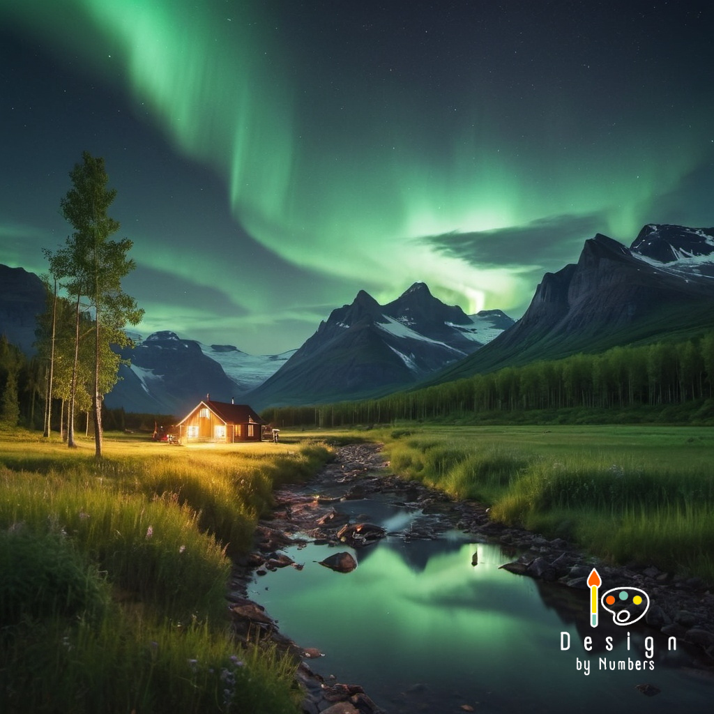 Northern Glow- Paint By Numbers