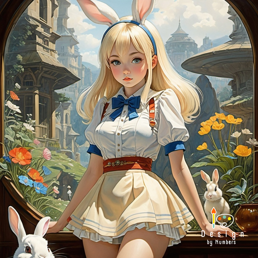 Rabbit Girl- Paint By Numbers