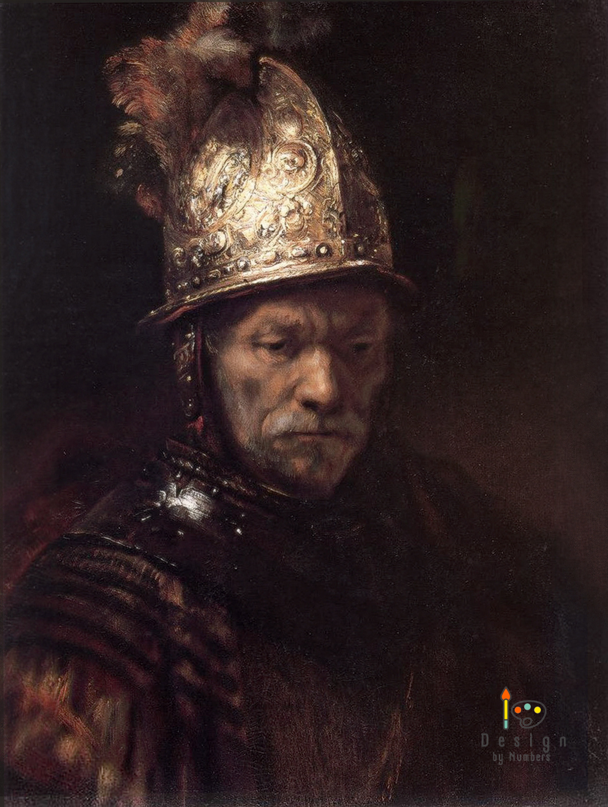 The Man with the Golden Helmet - Rembrandt - Paint by Numbers
