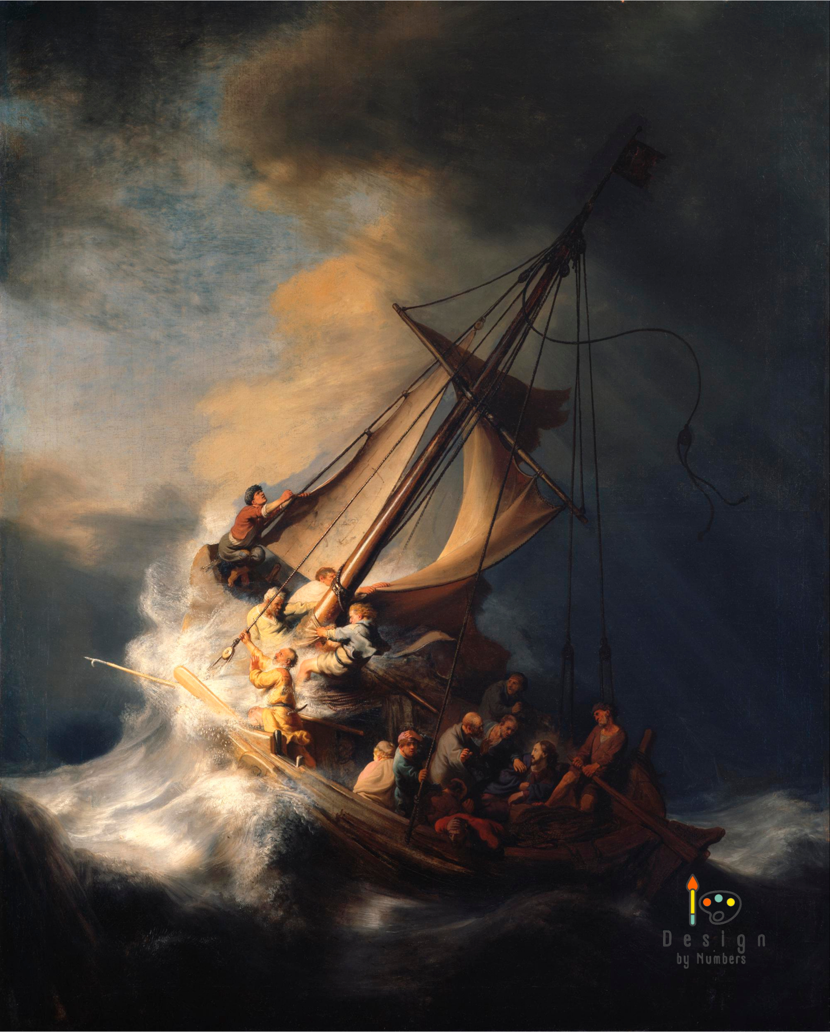 The Storm on the Sea of Galilee - Rembrandt - Paint by Numbers