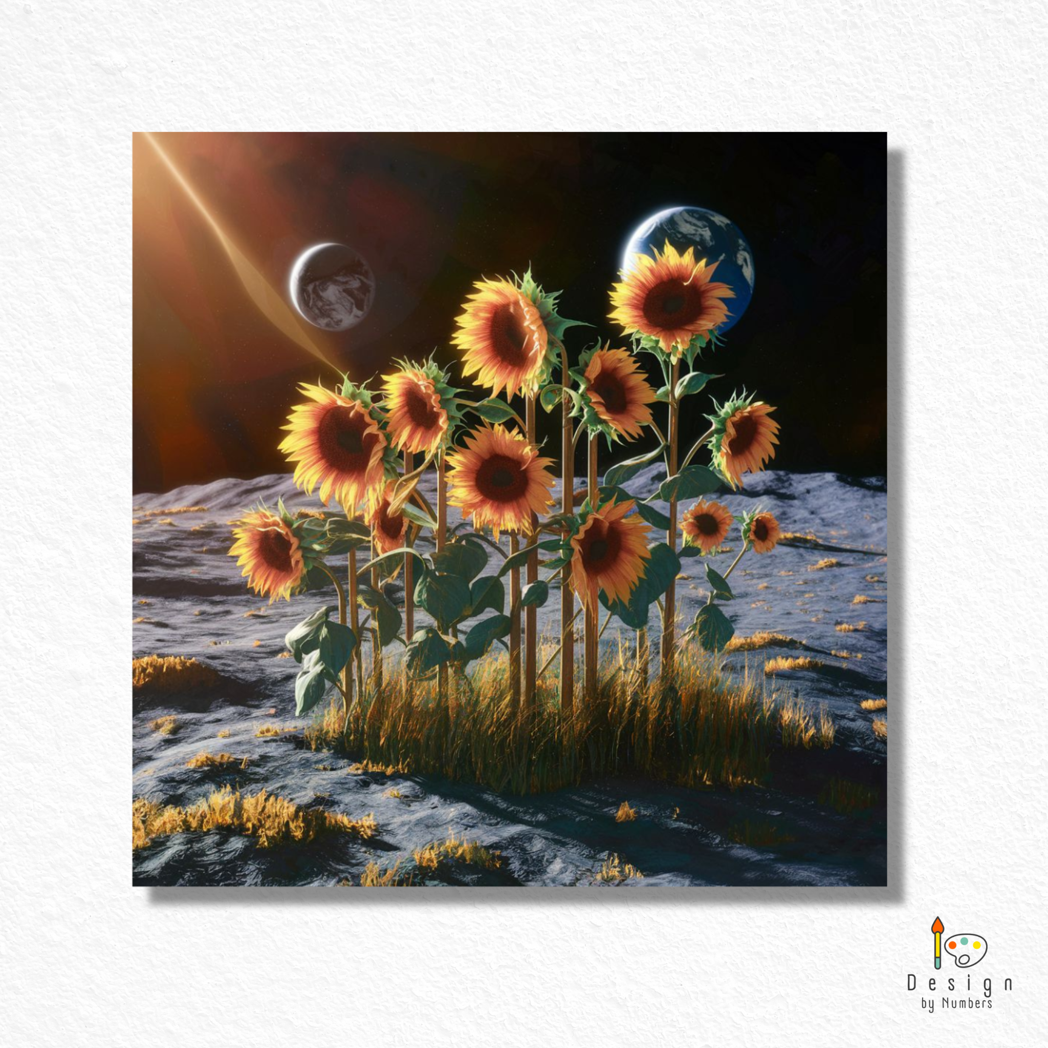 Sunflowers on the Moon- Paint by Numbers