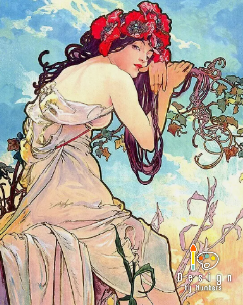 Summer- Alphonse Mucha- Paint by Numbers