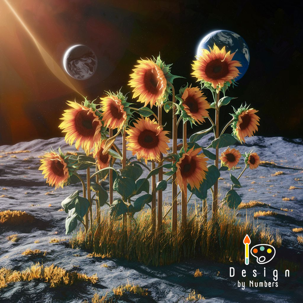 Sunflowers on the Moon- Paint by Numbers