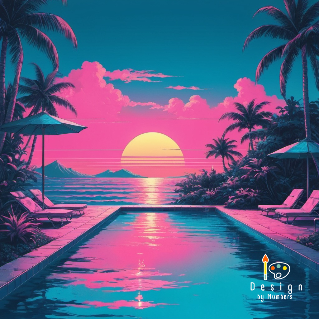 Aqua Sunset- Paint By Numbers