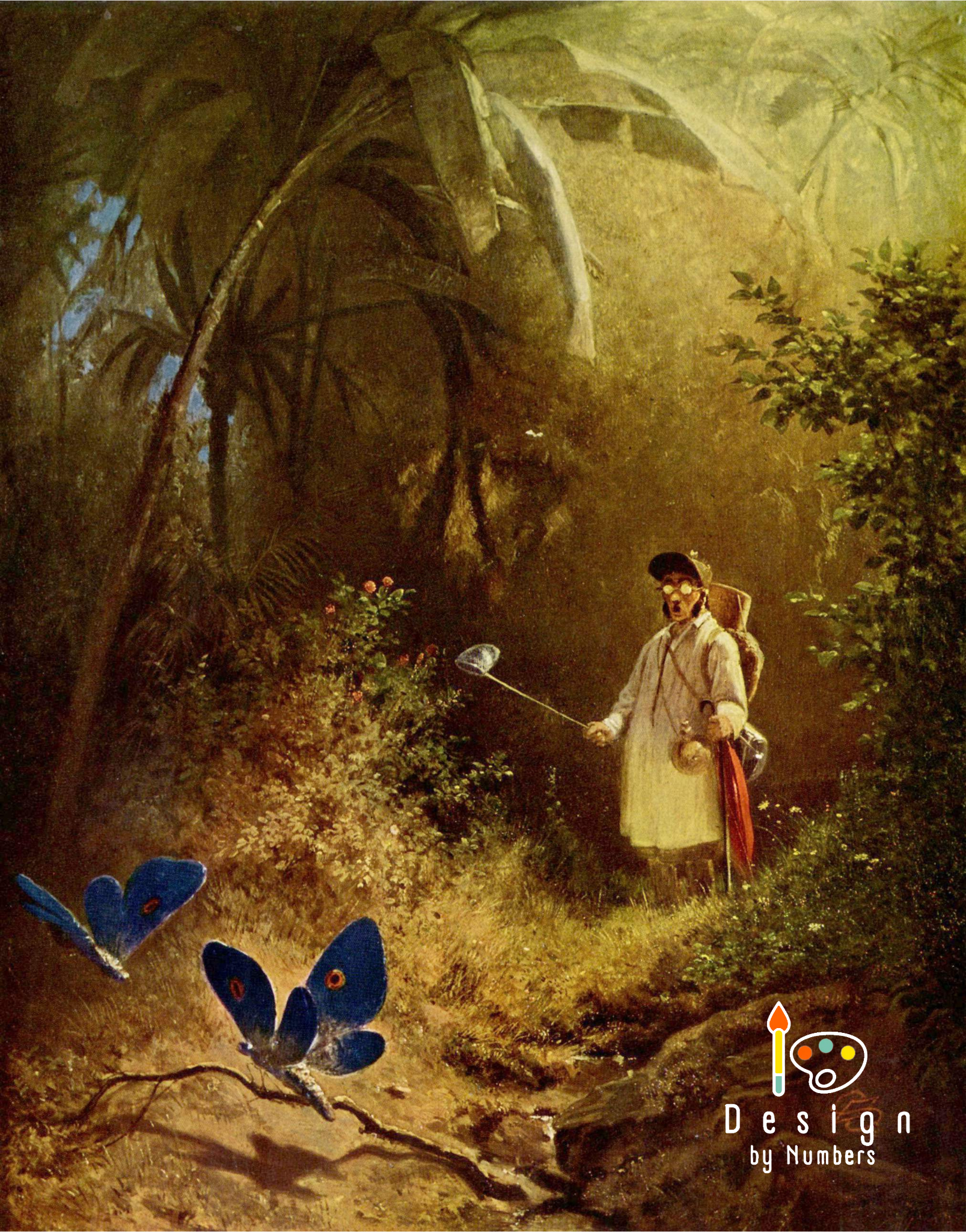 The Butterfly Hunter- Carl Spitzweg- Paint by Numbers
