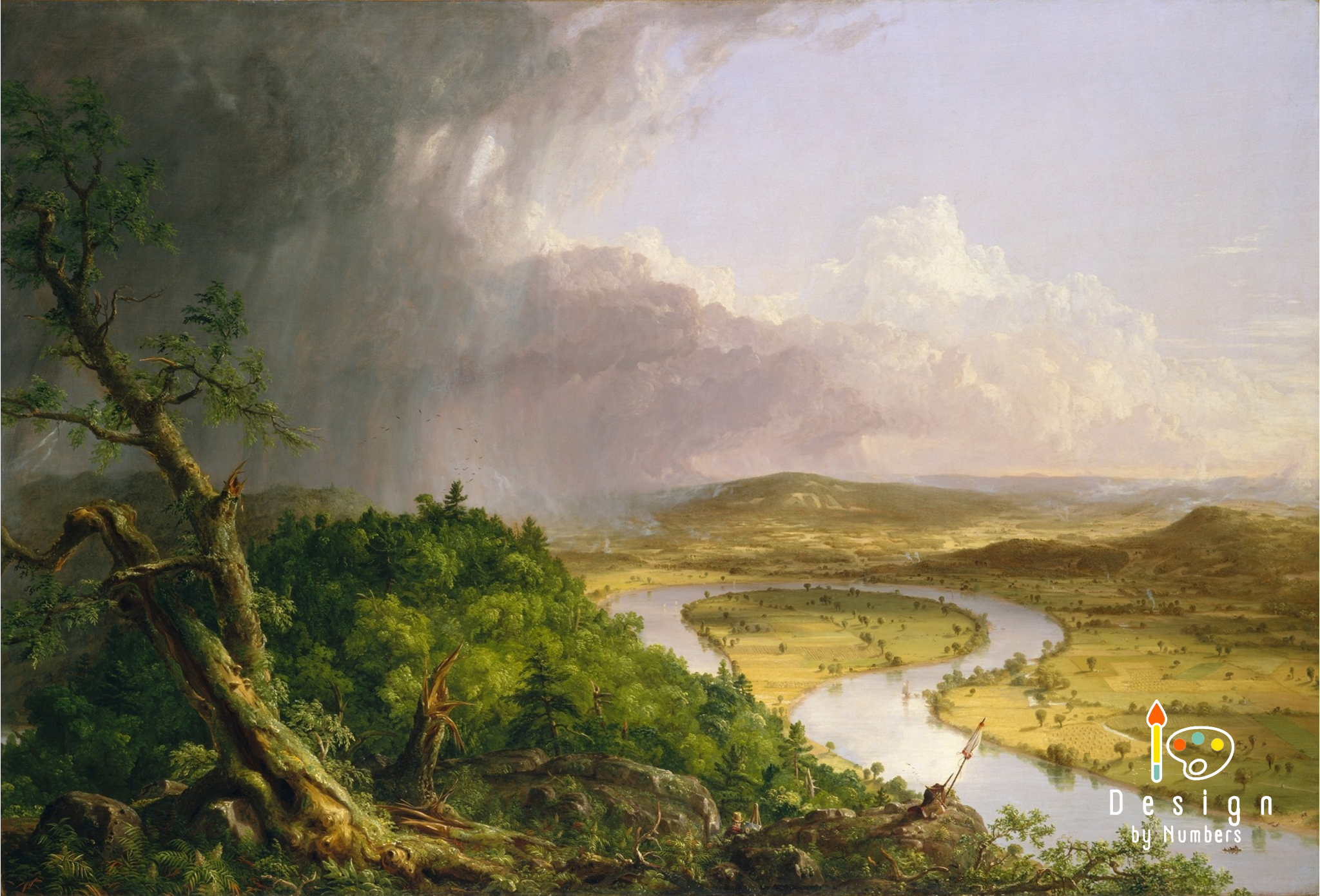 The Oxbow -  Thomas Cole - Paint by Numbers