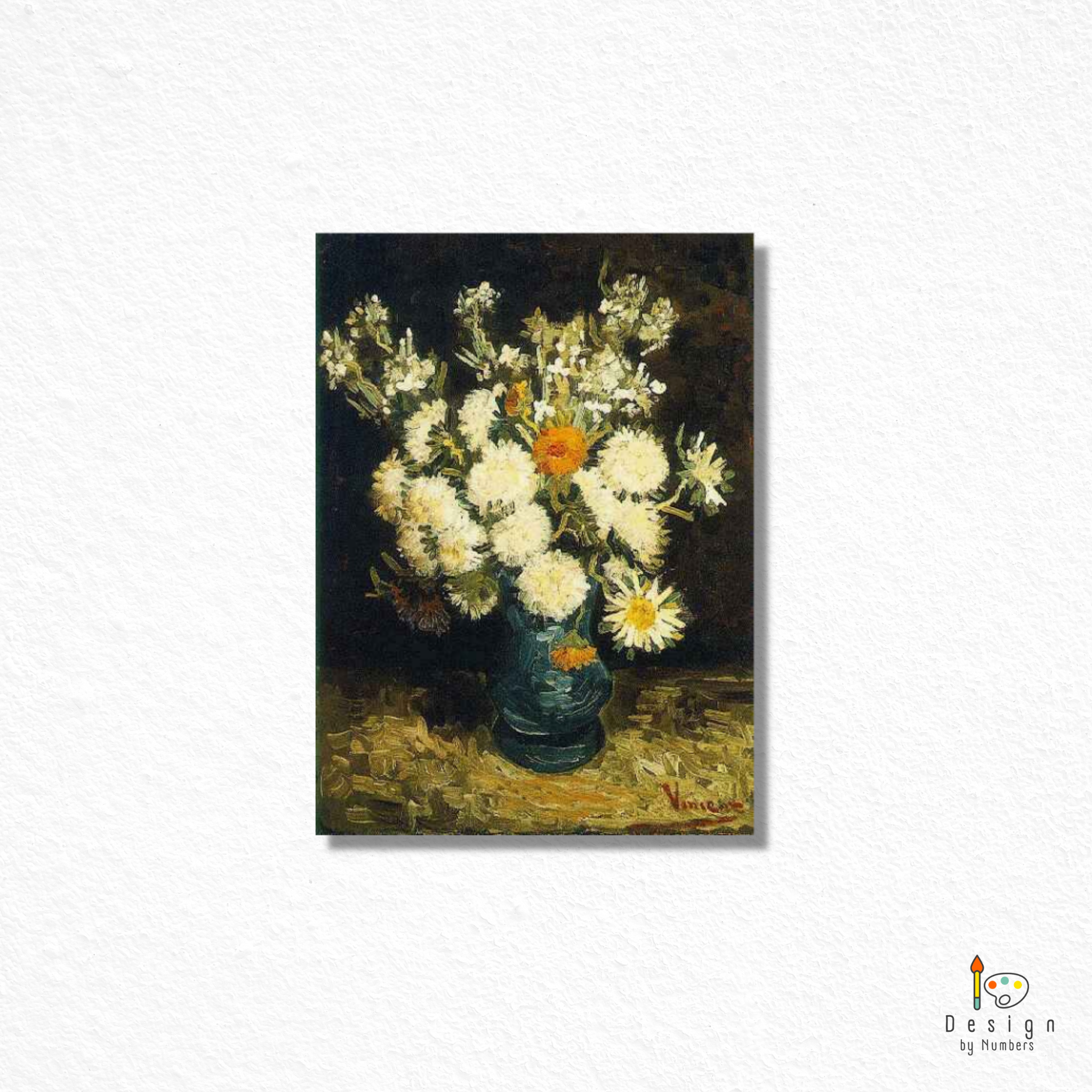 Flowers in a Blue Vase - Vincent van Gogh - Paint by Numbers