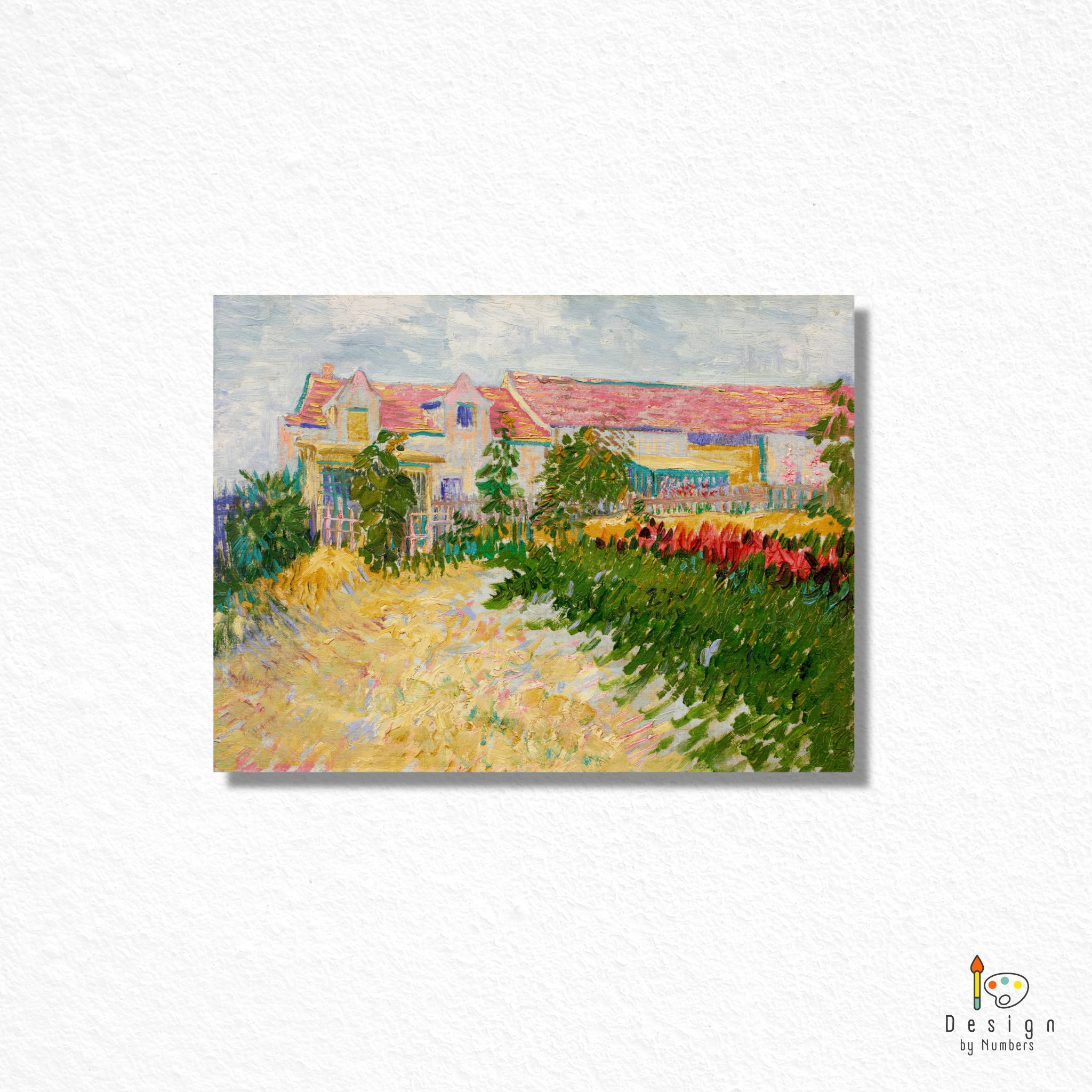 Garden of Sunflowers in Front of Debray Farmhouse- Vincent van Gogh- Paint by Numbers