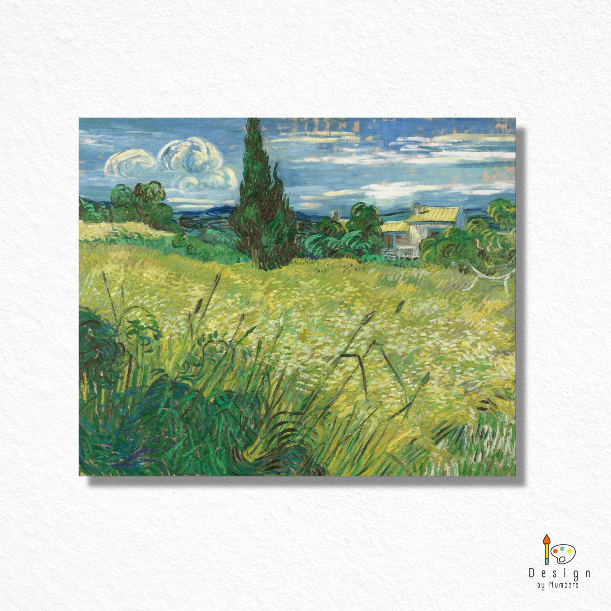 Green Wheat Field with Cypress- Vincent van Gogh- Paint by Numbers