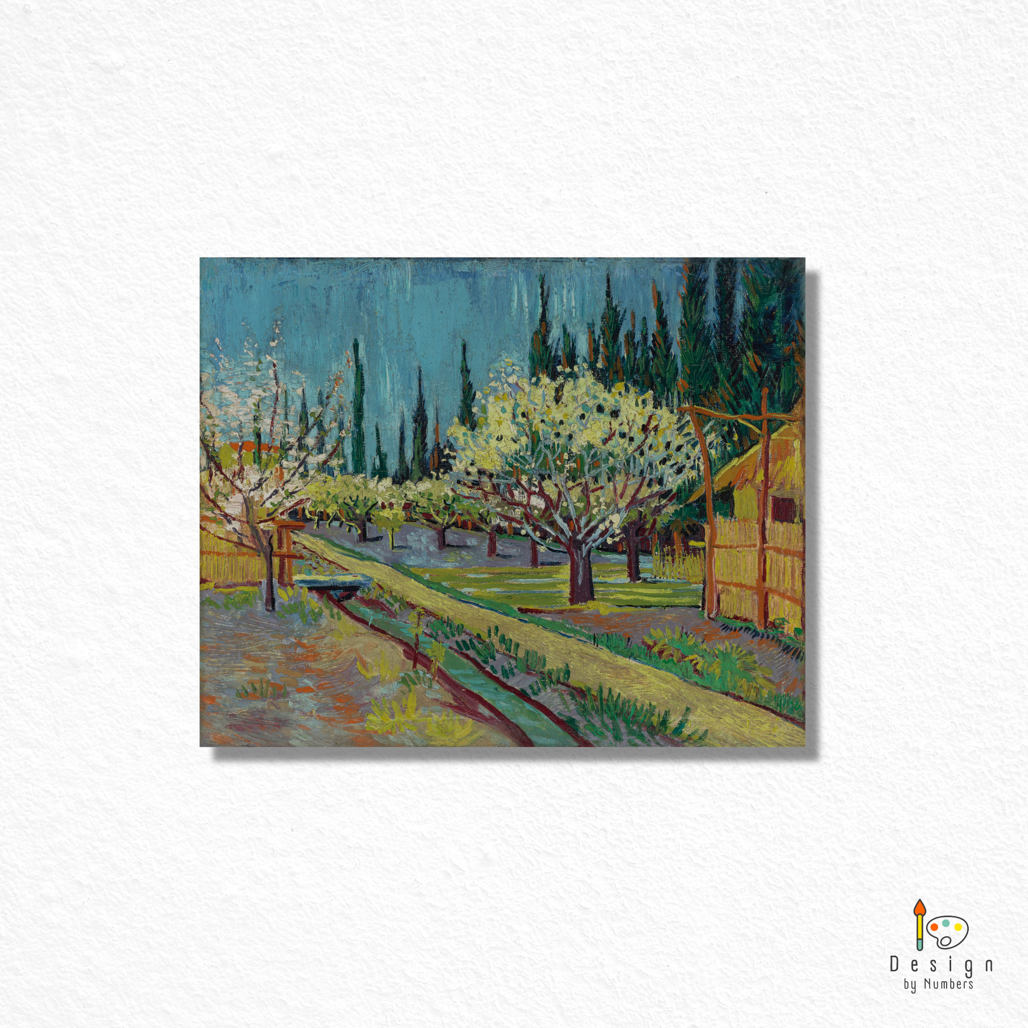 Orchard in Blossom, Bordered by Cypresses- Vincent van Gogh- Paint by Numbers