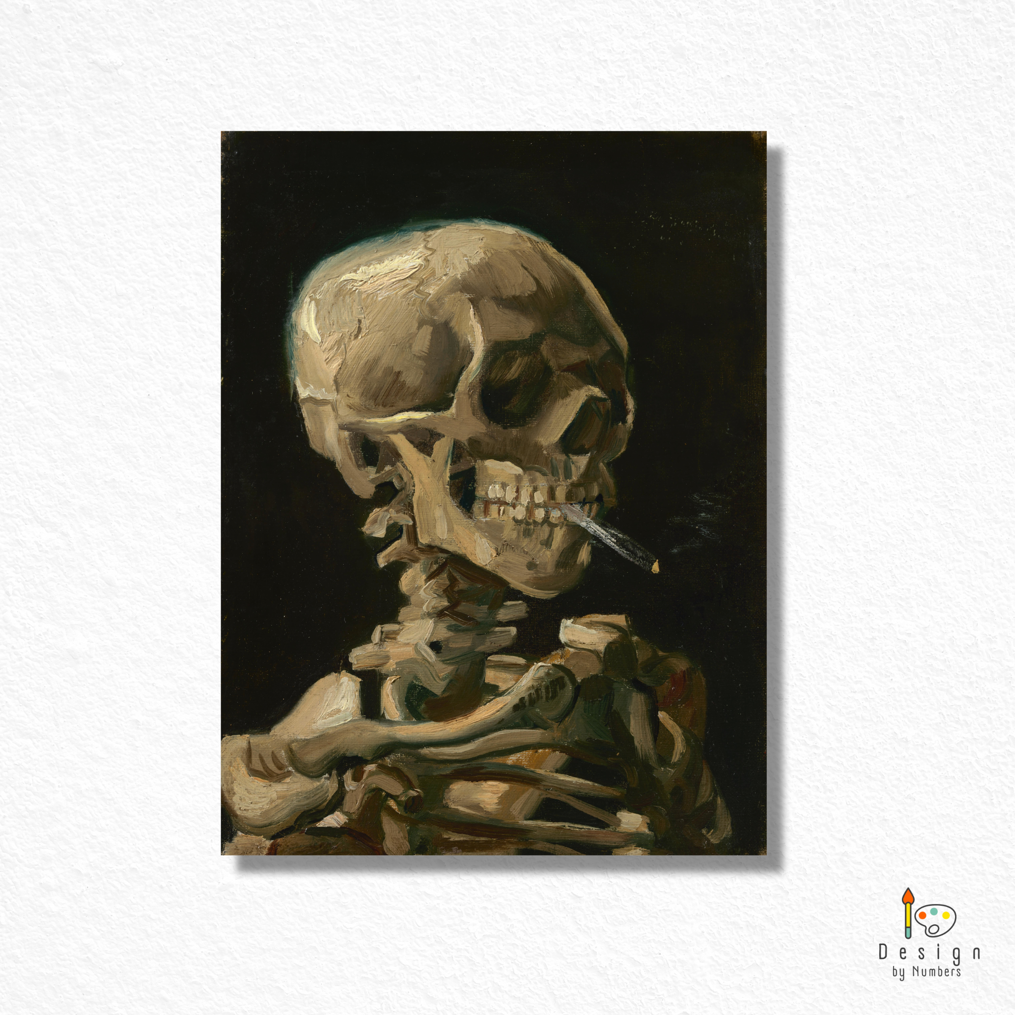 Skull of Skeleton with a Burning Cigarette - Vincent van Gogh - Paint by Numbers