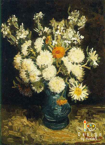 Flowers in a Blue Vase- Vincent van Gogh- Paint by Numbers