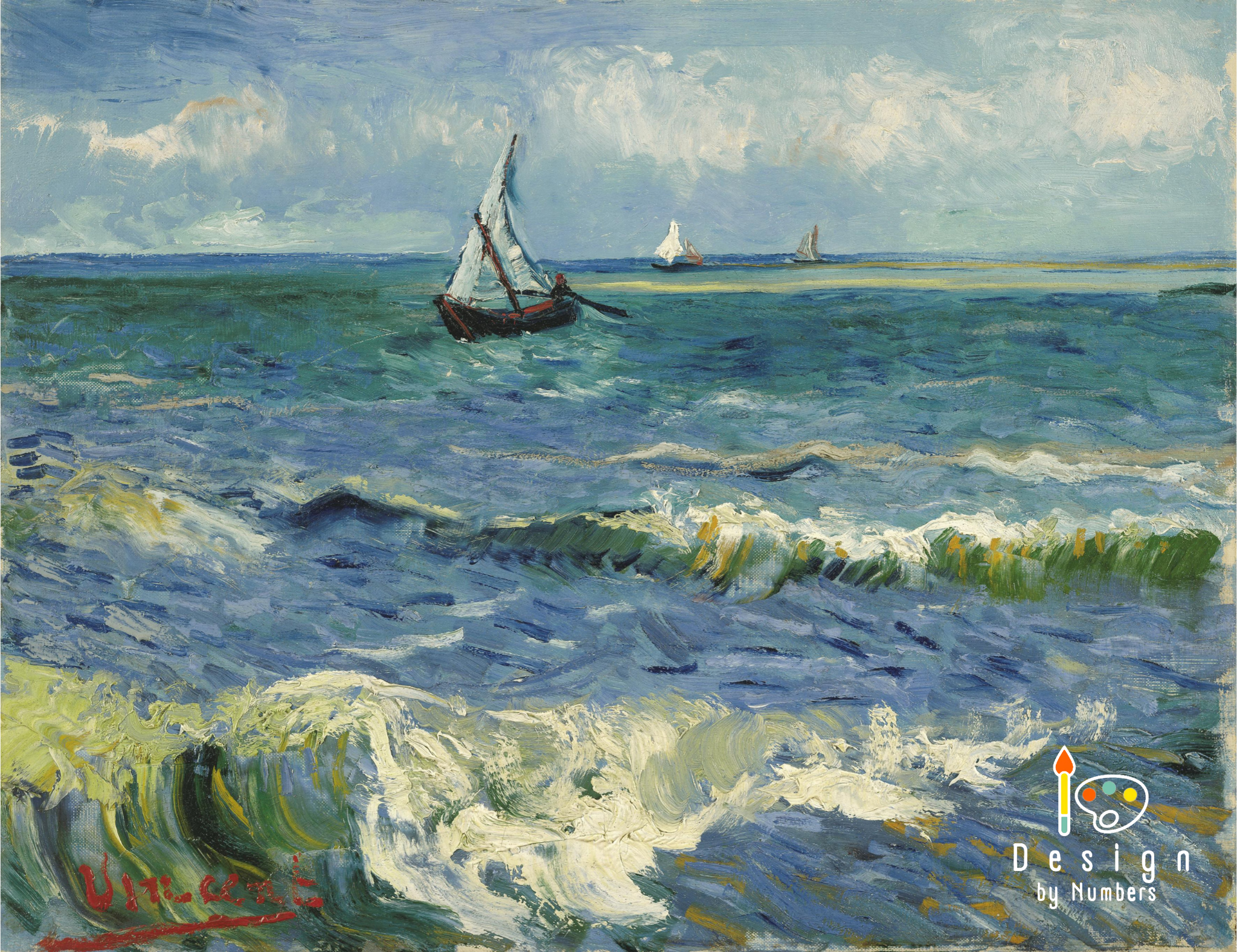 Seascape at Saintes-Maries- Vincent van Gogh- Paint by Numbers