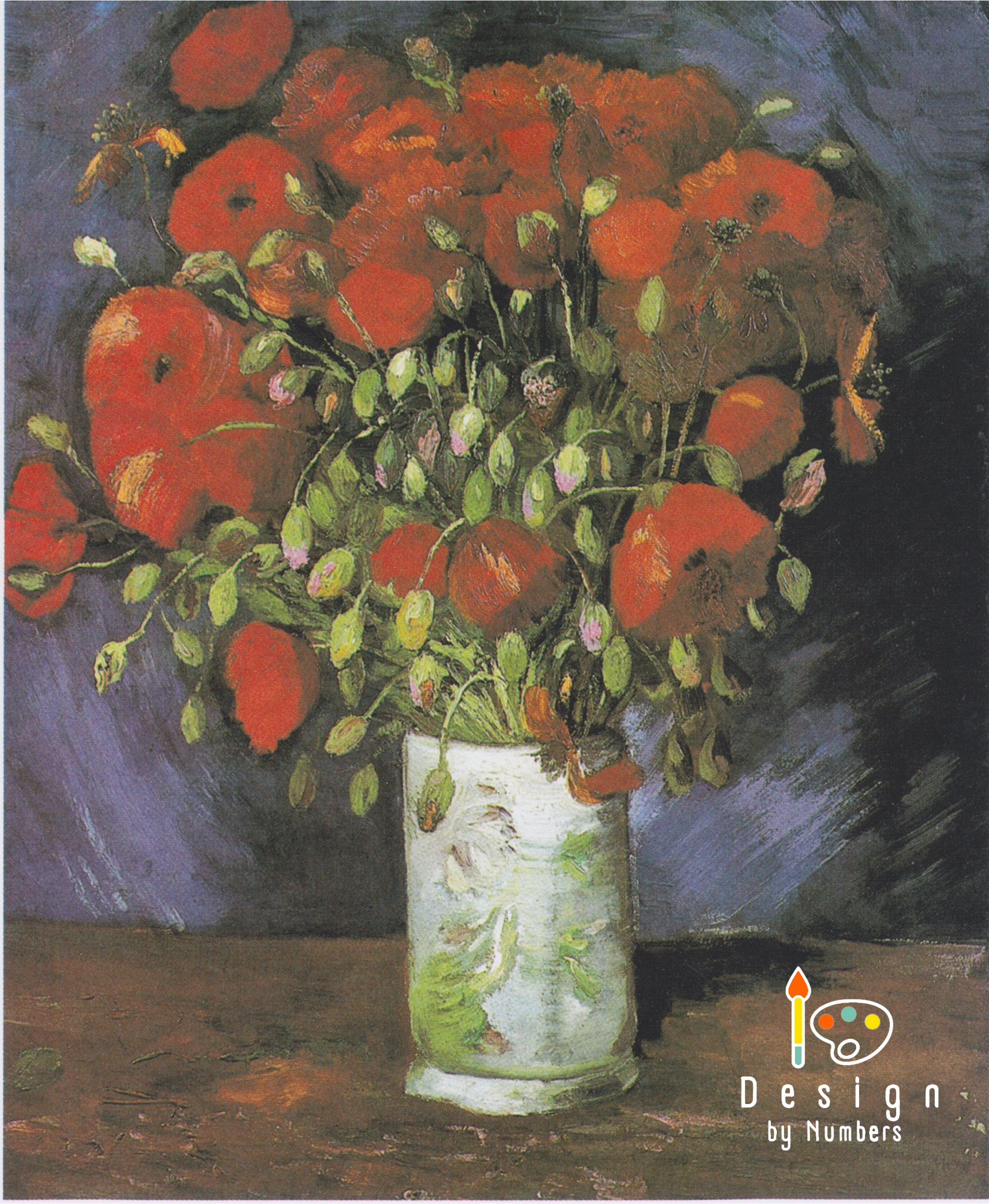Vase with Red Poppies- Vincent van Gogh- Paint by Numbers