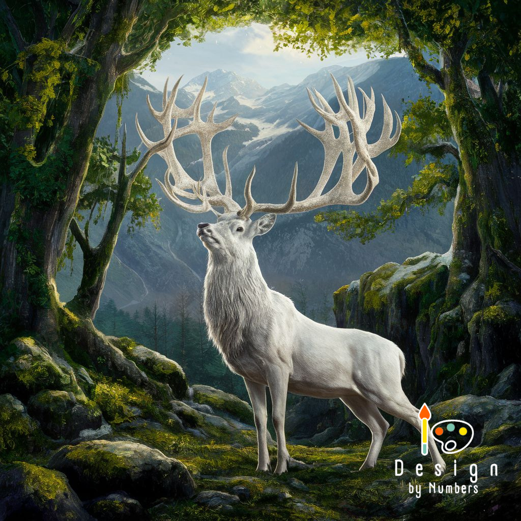 White Stag- Fantasy- Paint by Numbers