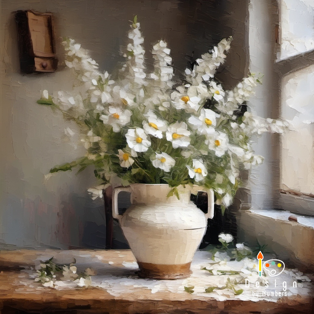 Windowsill Daisies- Paint By Numbers