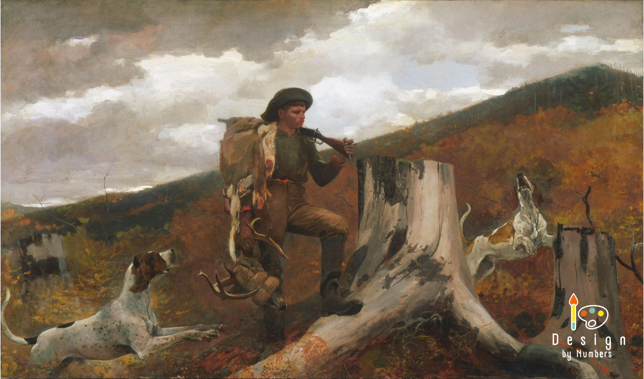 A Huntsman and Dogs - Winslow Homer - Paint by Numbers
