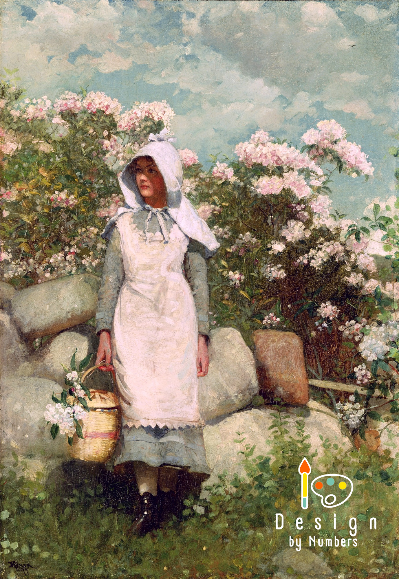 Girl and Laurel - Winslow Homer - Paint by Numbers